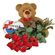 red roses with teddy and chocolates. Latvia