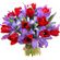 bouquet of tulips and irises. Latvia